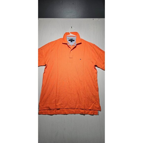 Tommy Hilfiger Polo Shirt Men’s Large Orange Short Sleeve Casual New Without Tag - Picture 1 of 3